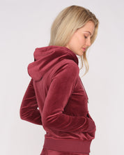 Classic Velour Robertson Zip Hoodie Tawny Port - Juicy Couture Scandinavia
