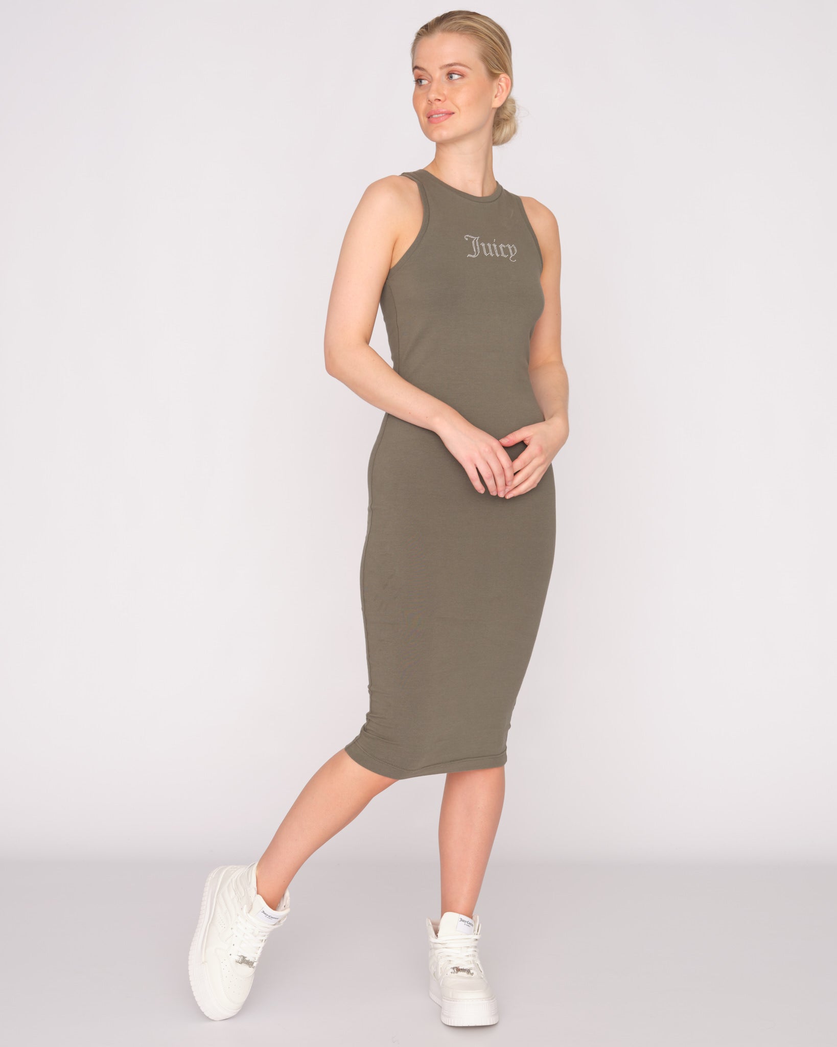 Aries Diamante Midi Dress Thyme - Juicy Couture Scandinavia