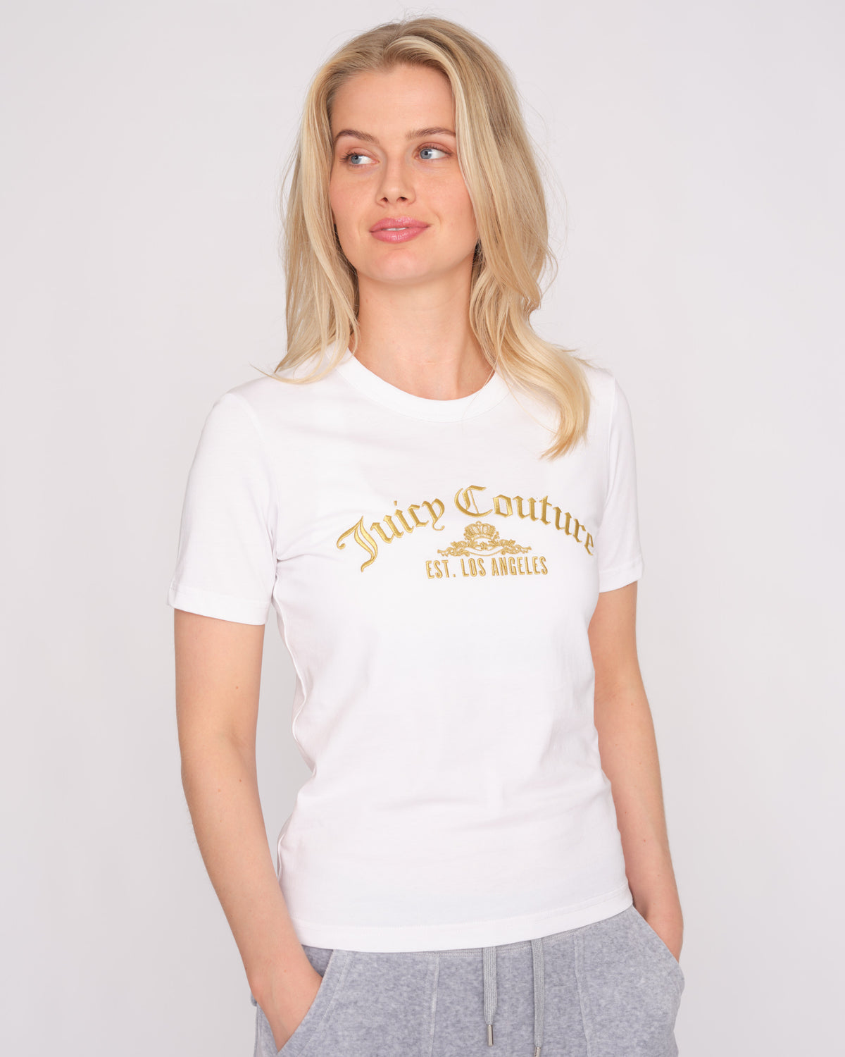 Arched Metallic Noah T-shirt White - Juicy Couture Scandinavia