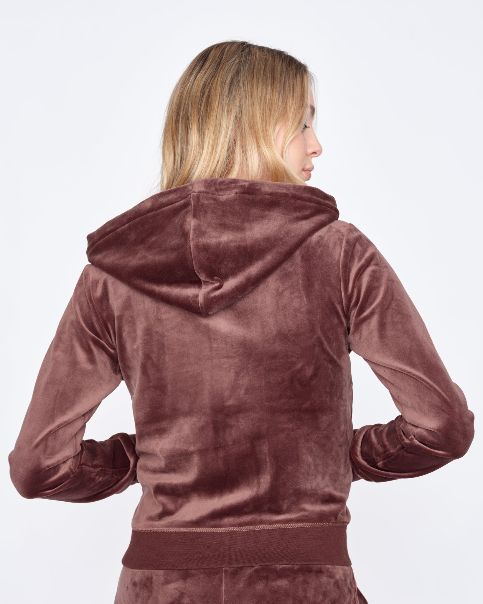 Classic Velour Robertson Zip Hoodie Bitter Chocolate - Juicy Couture Scandinavia