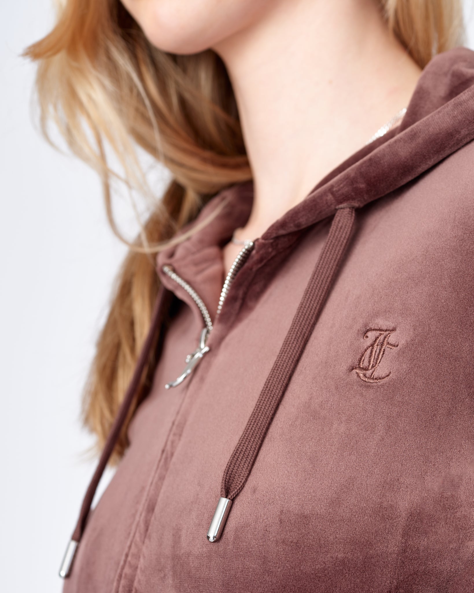Classic Velour Robertson Zip Hoodie Bitter Chocolate - Juicy Couture Scandinavia