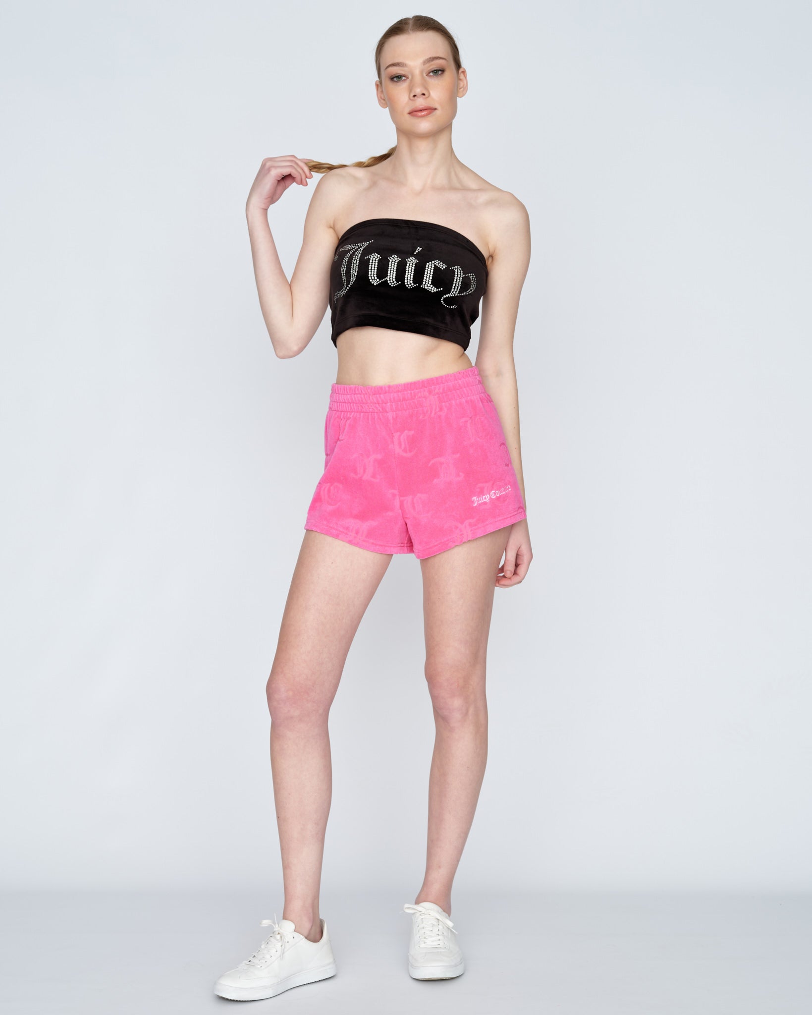 Classic Velour Babe Boob Tube Top Black - Juicy Couture Scandinavia