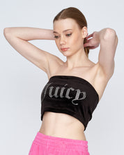 Classic Velour Babe Boob Tube Top Black - Juicy Couture Scandinavia