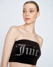 Classic Velour Babe Boob Tube Top Black - Juicy Couture Scandinavia