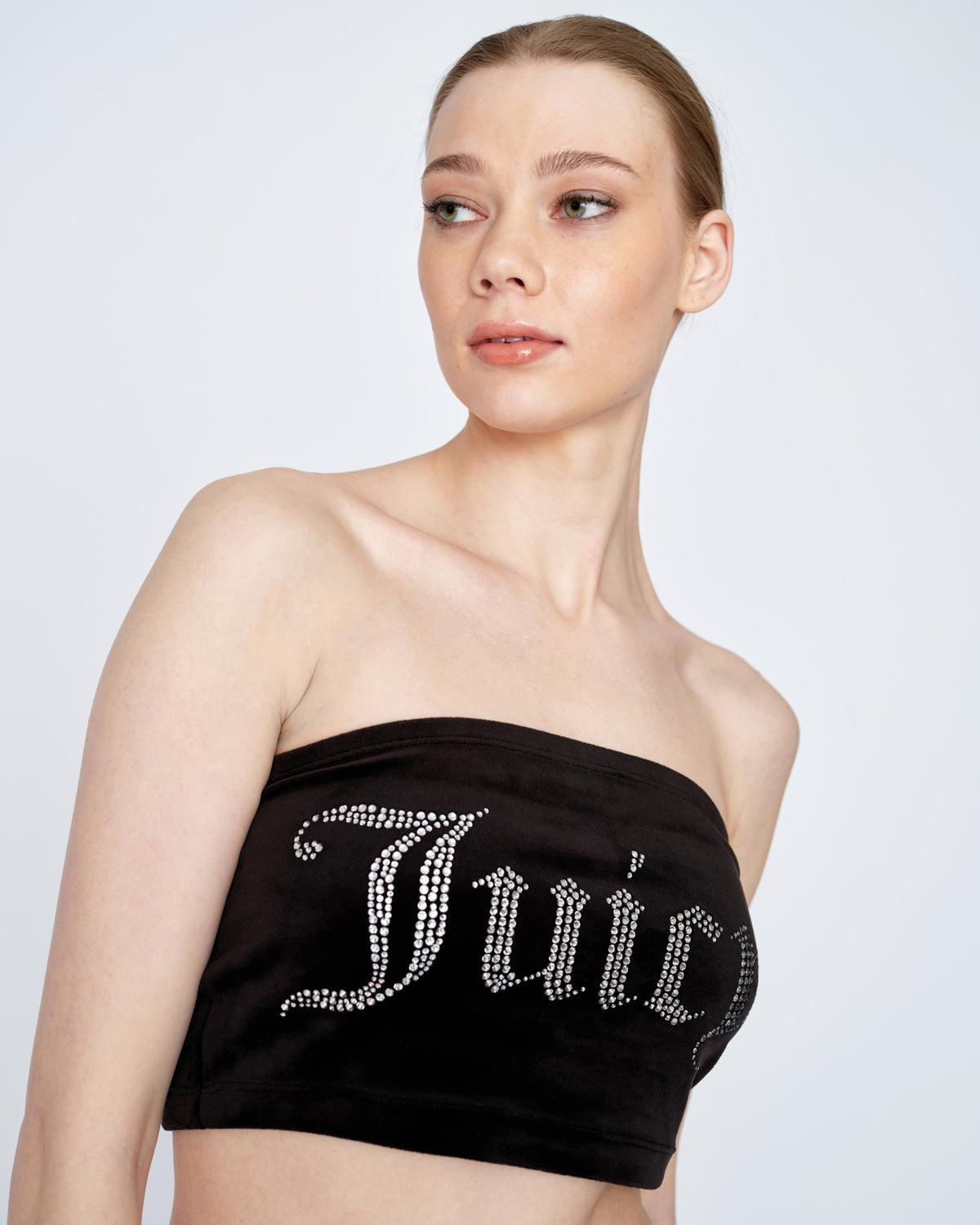 Classic Velour Babe Boob Tube Top Black - Juicy Couture Scandinavia