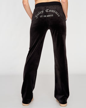 Classic Velour Arched Diamante Del Ray Pant Black - Juicy Couture Scandinavia