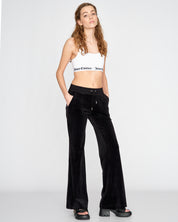 Classic Velour Layla Low Rise Pocket Flare Black - Juicy Couture Scandinavia