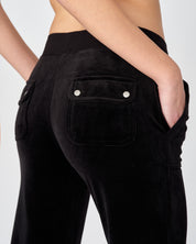 Classic Velour Layla Low Rise Pocket Flare Black - Juicy Couture Scandinavia