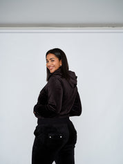 Classic Velour Robertson Zip Hoodie Black - Juicy Couture Scandinavia