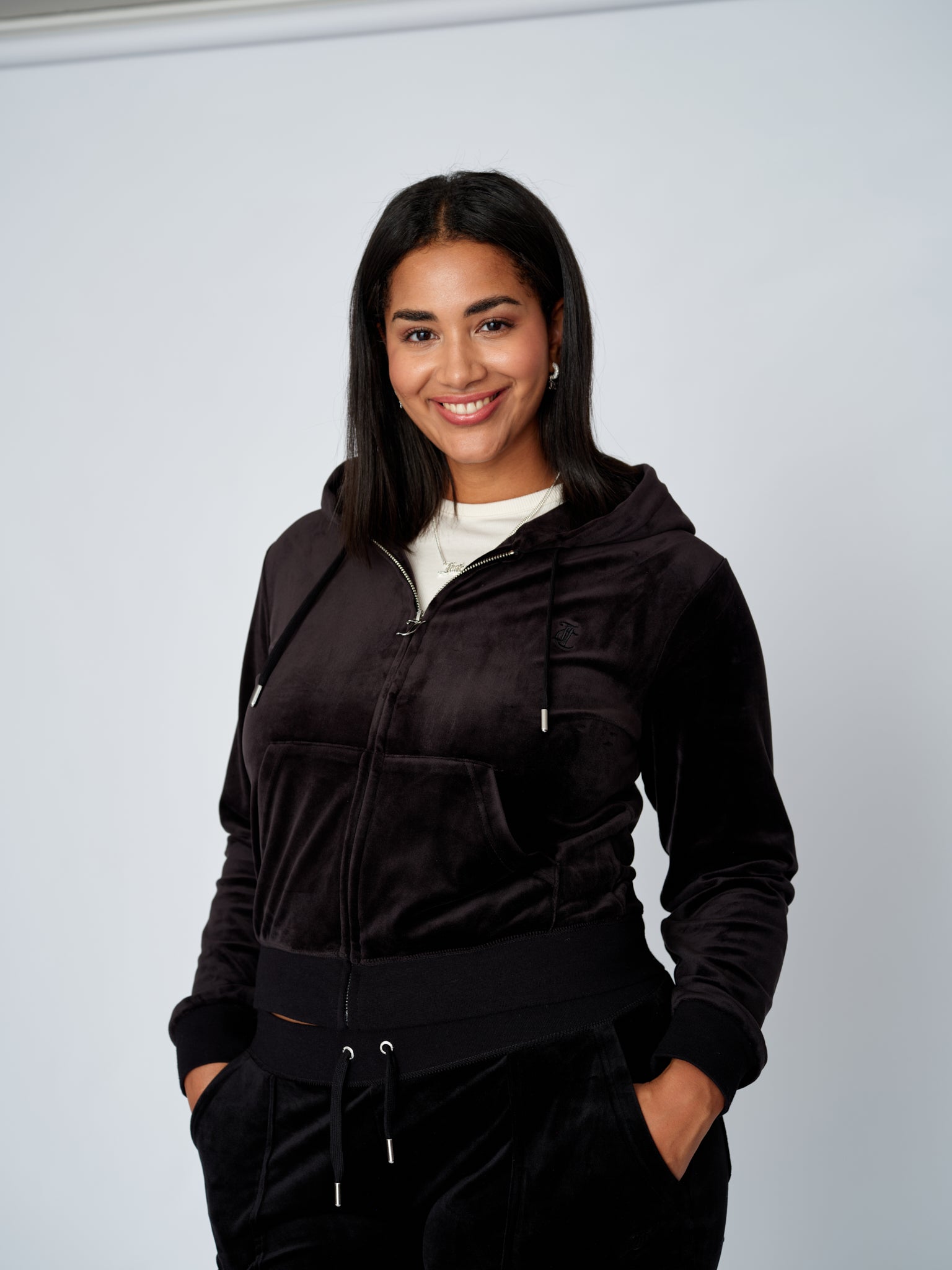 Classic Velour Robertson Zip Hoodie Black - Juicy Couture Scandinavia