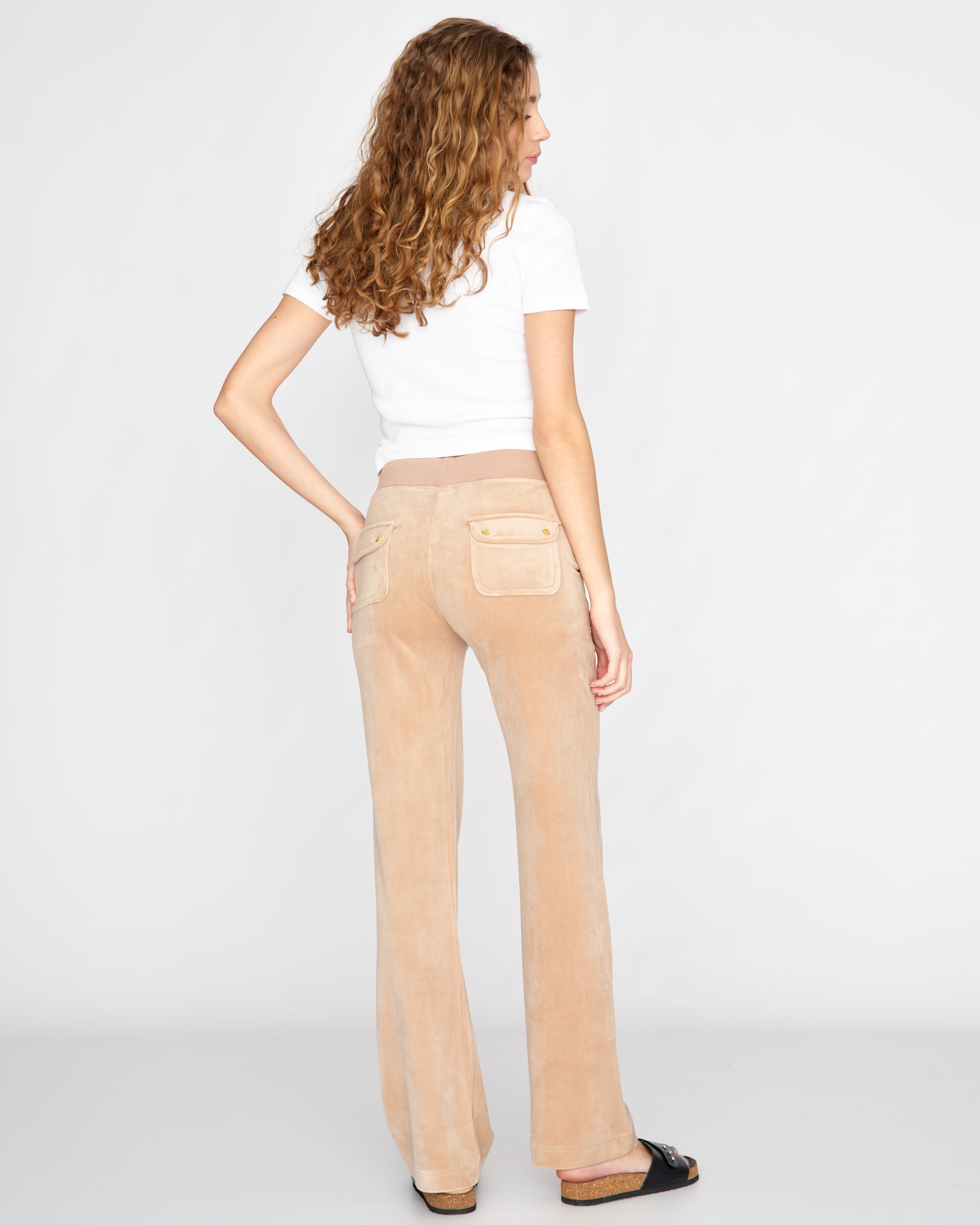 Classic Velour Del Ray Pant Caramel Gold Hardware - Juicy Couture Scandinavia