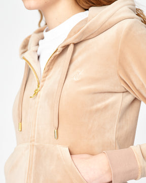 Classic Velour Robertson Zip Hoodie Caramel Gold - Juicy Couture Scandinavia