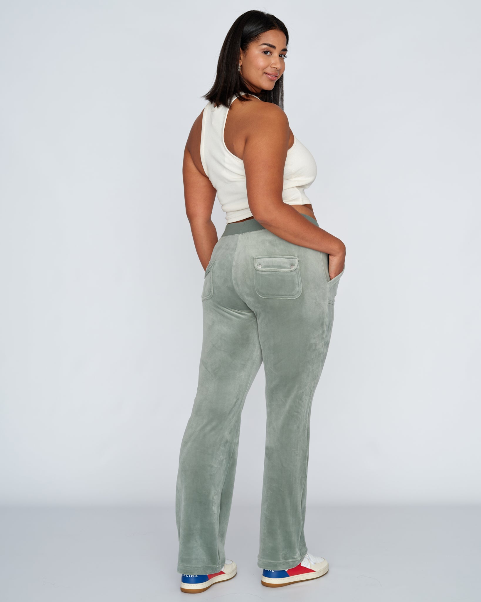 Classic Velour Del Ray Pant Chinois Green - Juicy Couture Scandinavia