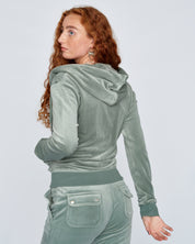 Classic Velour Robertson Zip Hoodie Chinois Green - Juicy Couture Scandinavia