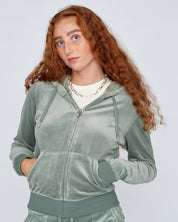 Classic Velour Robertson Zip Hoodie Chinois Green - Juicy Couture Scandinavia