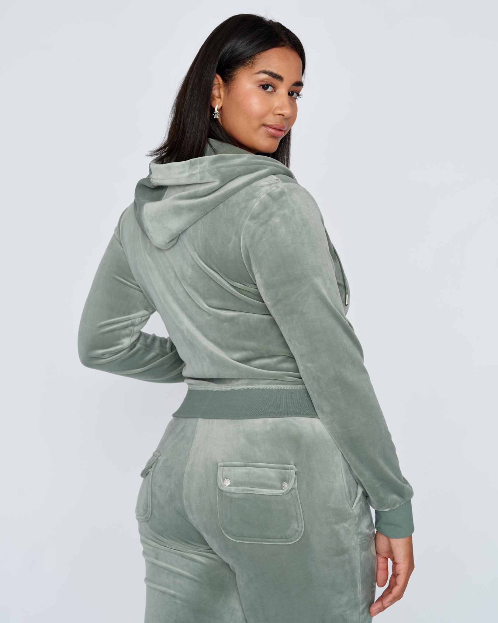 Classic Velour Robertson Zip Hoodie Chinois Green - Juicy Couture Scandinavia