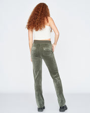 Classic Velour Del Ray Pant Dark Moss - Juicy Couture Scandinavia