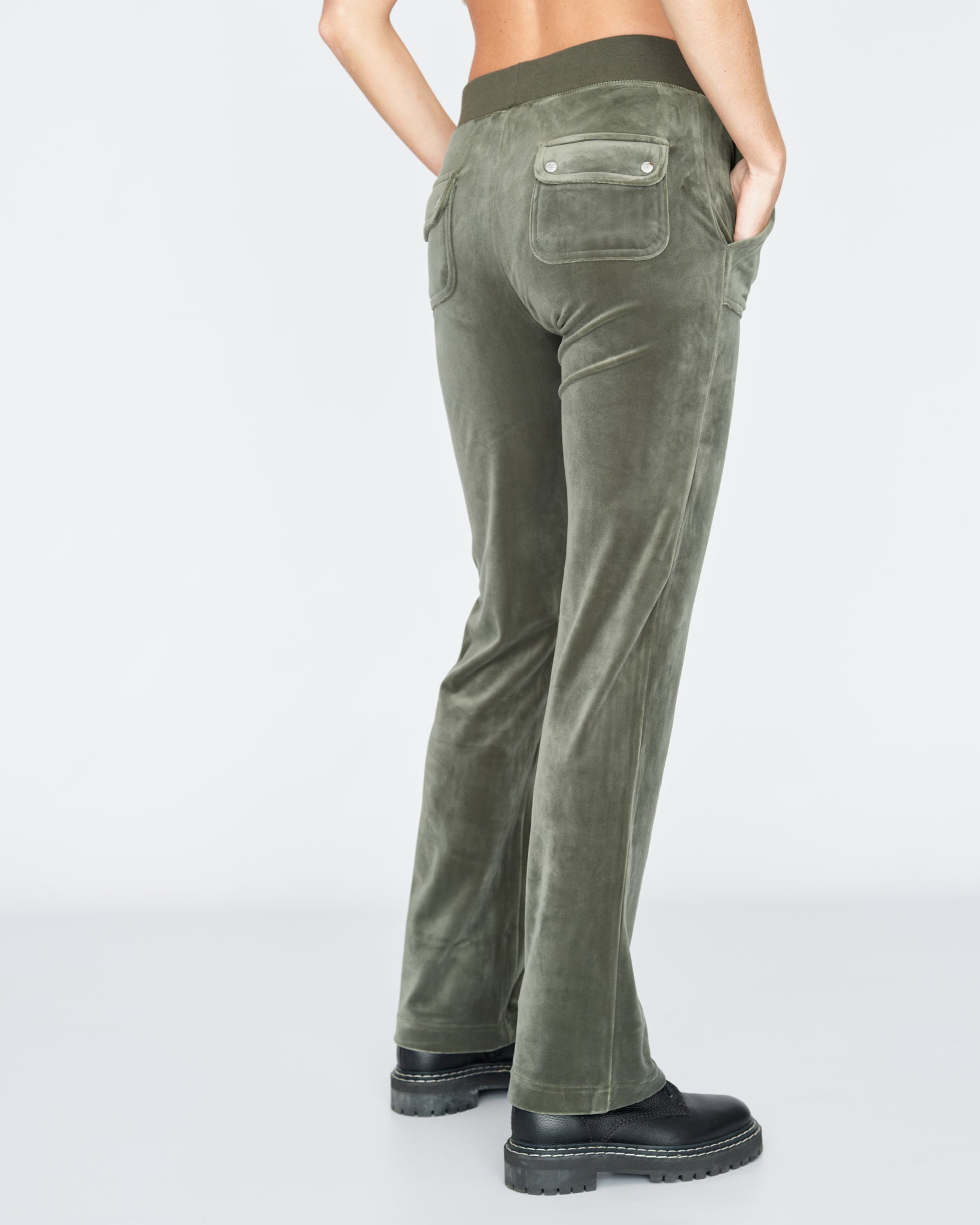 Classic Velour Del Ray Pant Dark Moss - Juicy Couture Scandinavia