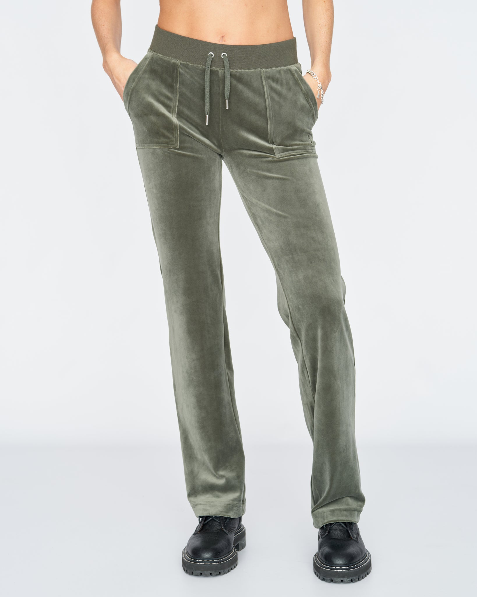 Classic Velour Del Ray Pant Dark Moss - Juicy Couture Scandinavia