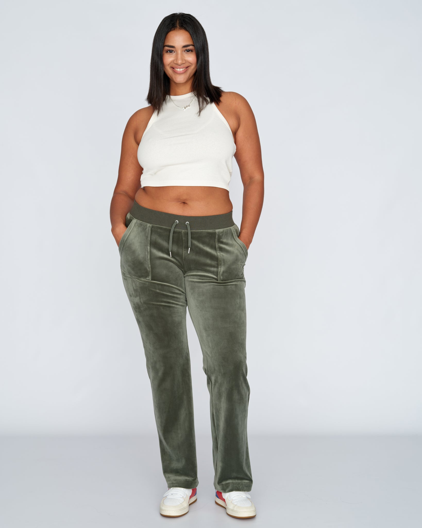 Classic Velour Del Ray Pant Dark Moss - Juicy Couture Scandinavia