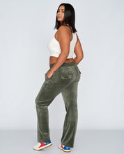Classic Velour Del Ray Pant Dark Moss - Juicy Couture Scandinavia