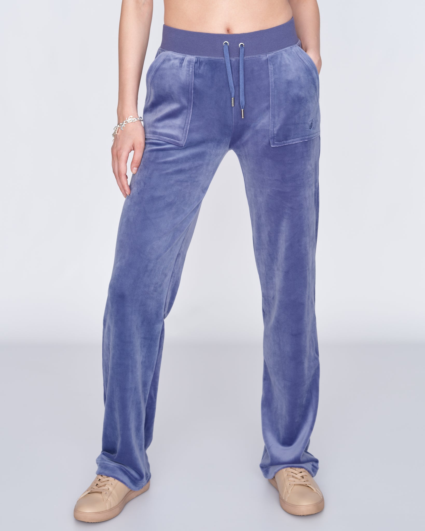 Classic Velour Del Ray Pant Grey Blue - Juicy Couture Scandinavia