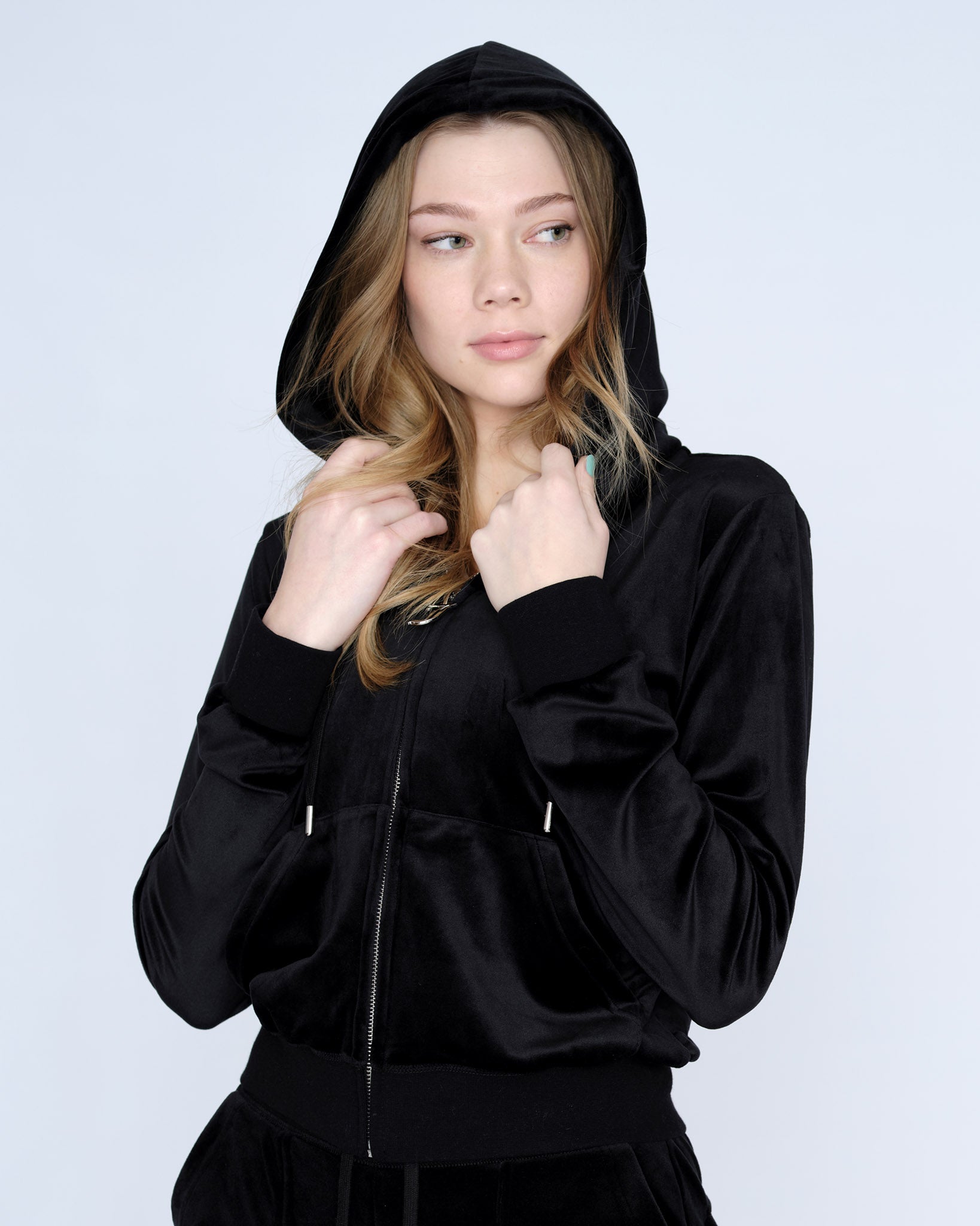 Classic Velour Robertson Zip Hoodie Black - Juicy Couture Scandinavia