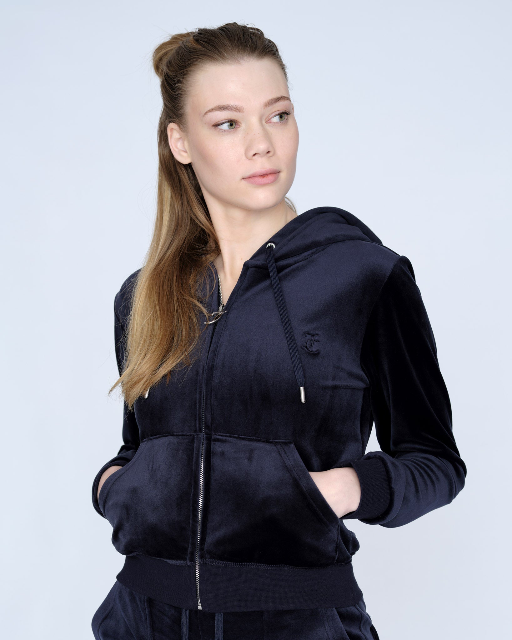 Classic Velour Robertson Zip Hoodie Night Sky - Juicy Couture Scandinavia