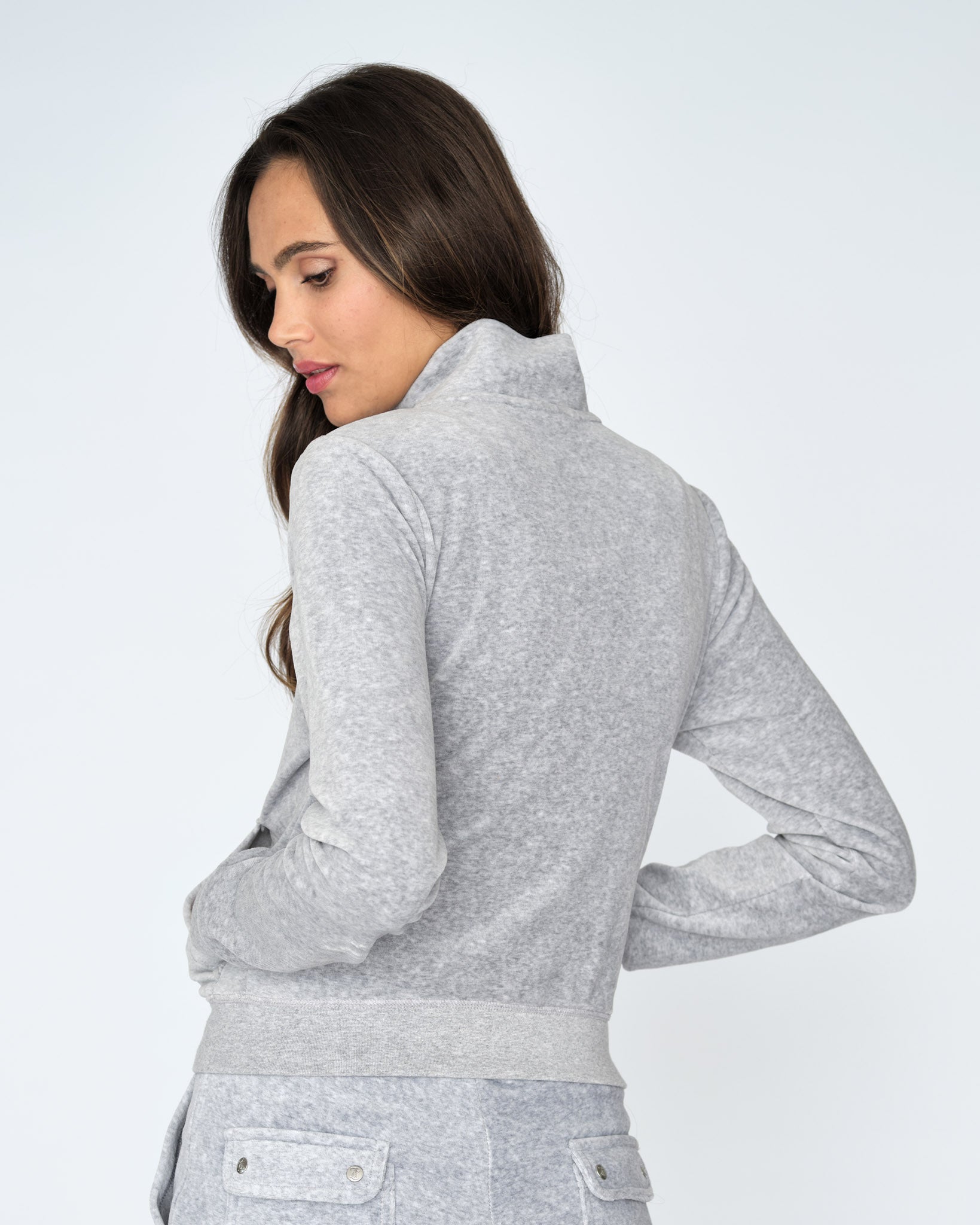 Classic Velour Lieu Track Top Light Marl - Juicy Couture Scandinavia