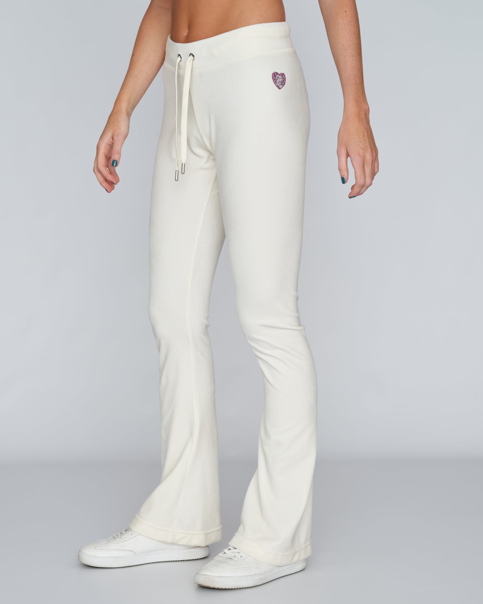 Classic Velour Elodie Heart Flare Pant Sugar Swizzle - Juicy Couture Scandinavia