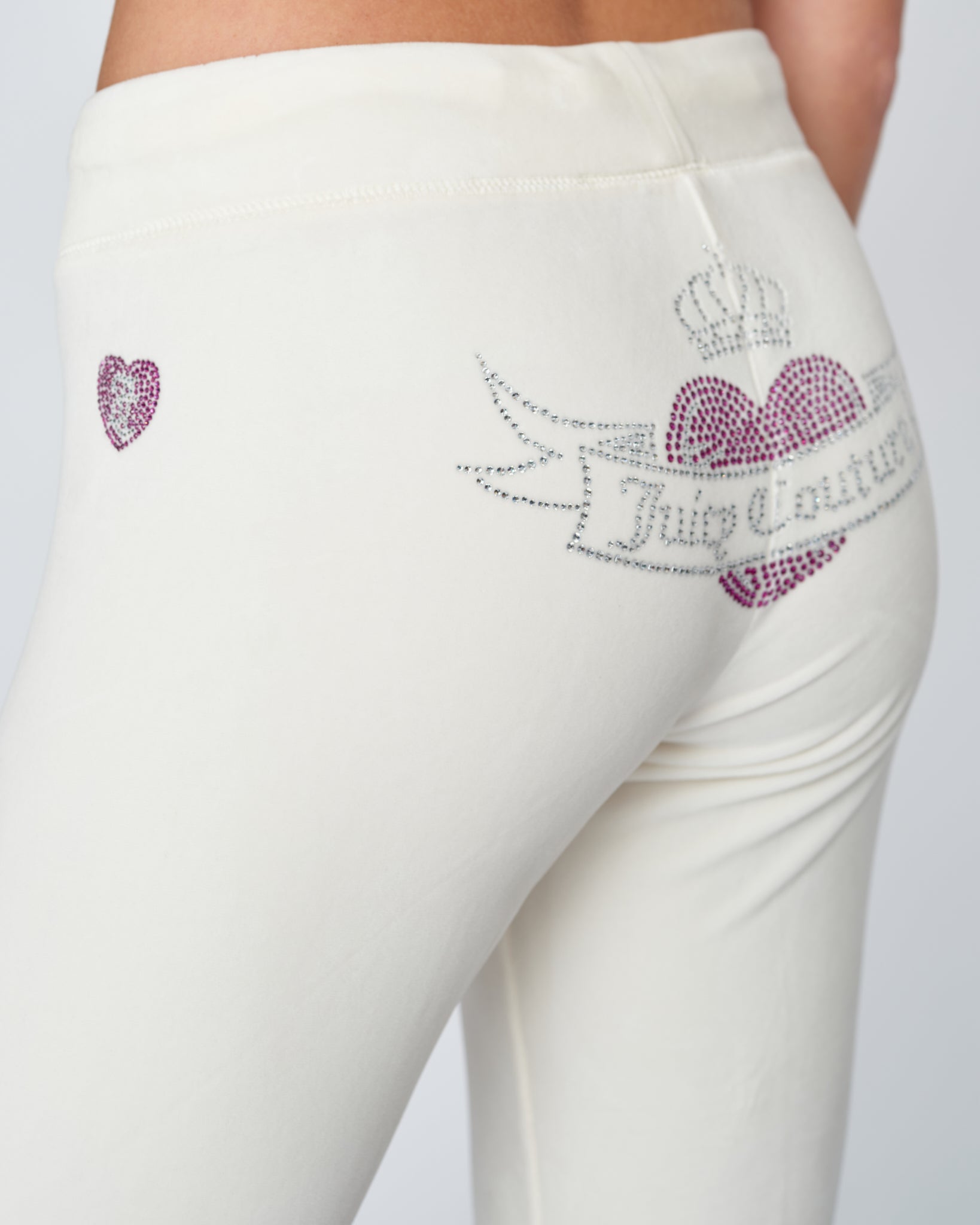 Classic Velour Elodie Heart Flare Pant Sugar Swizzle - Juicy Couture Scandinavia