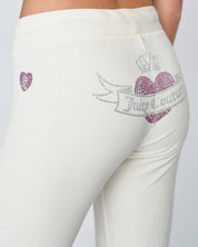 Classic Velour Elodie Heart Flare Pant Sugar Swizzle - Juicy Couture Scandinavia