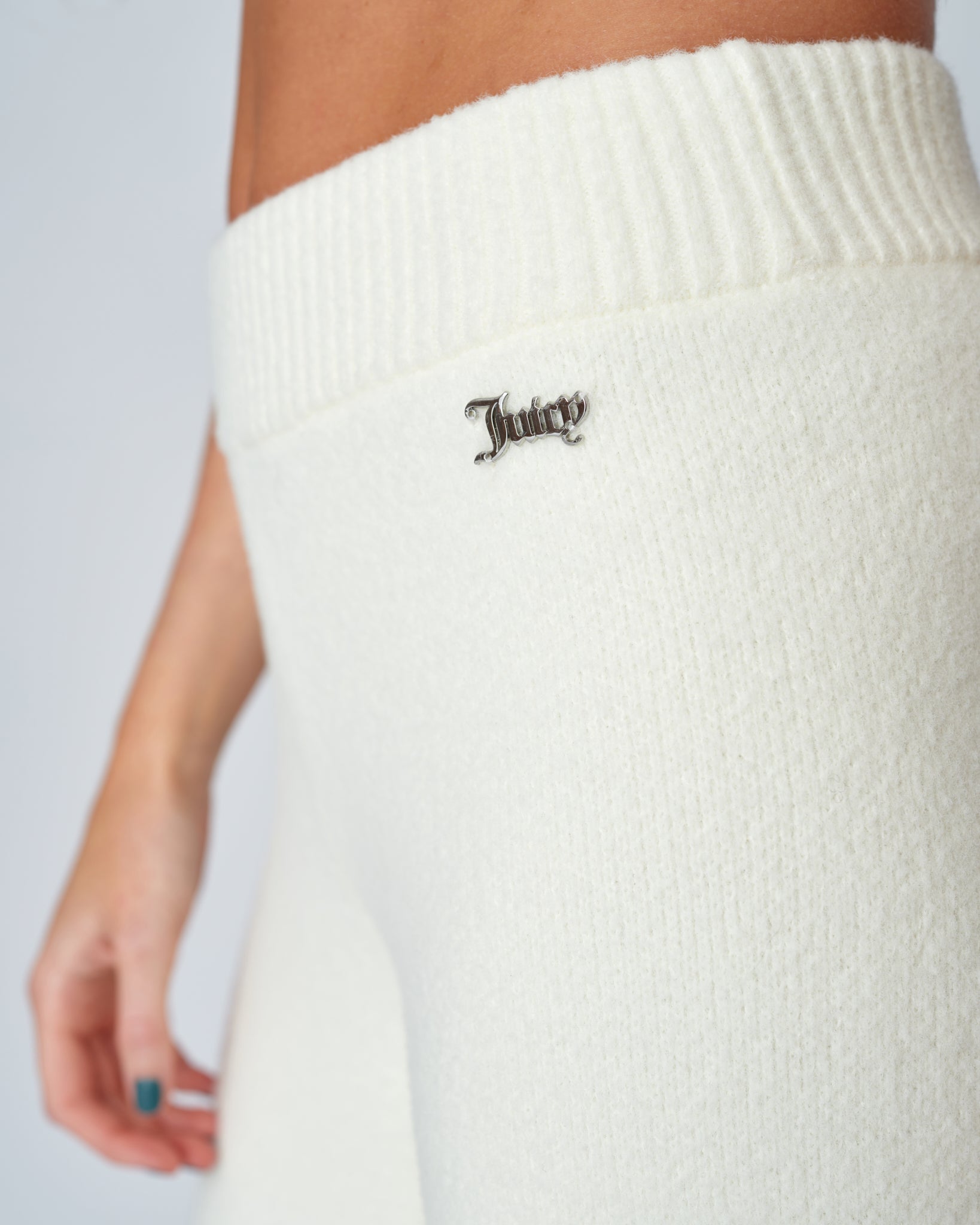 Rose Knitted Rib Zip Charm Pant Sugar Swizzle - Juicy Couture Scandinavia