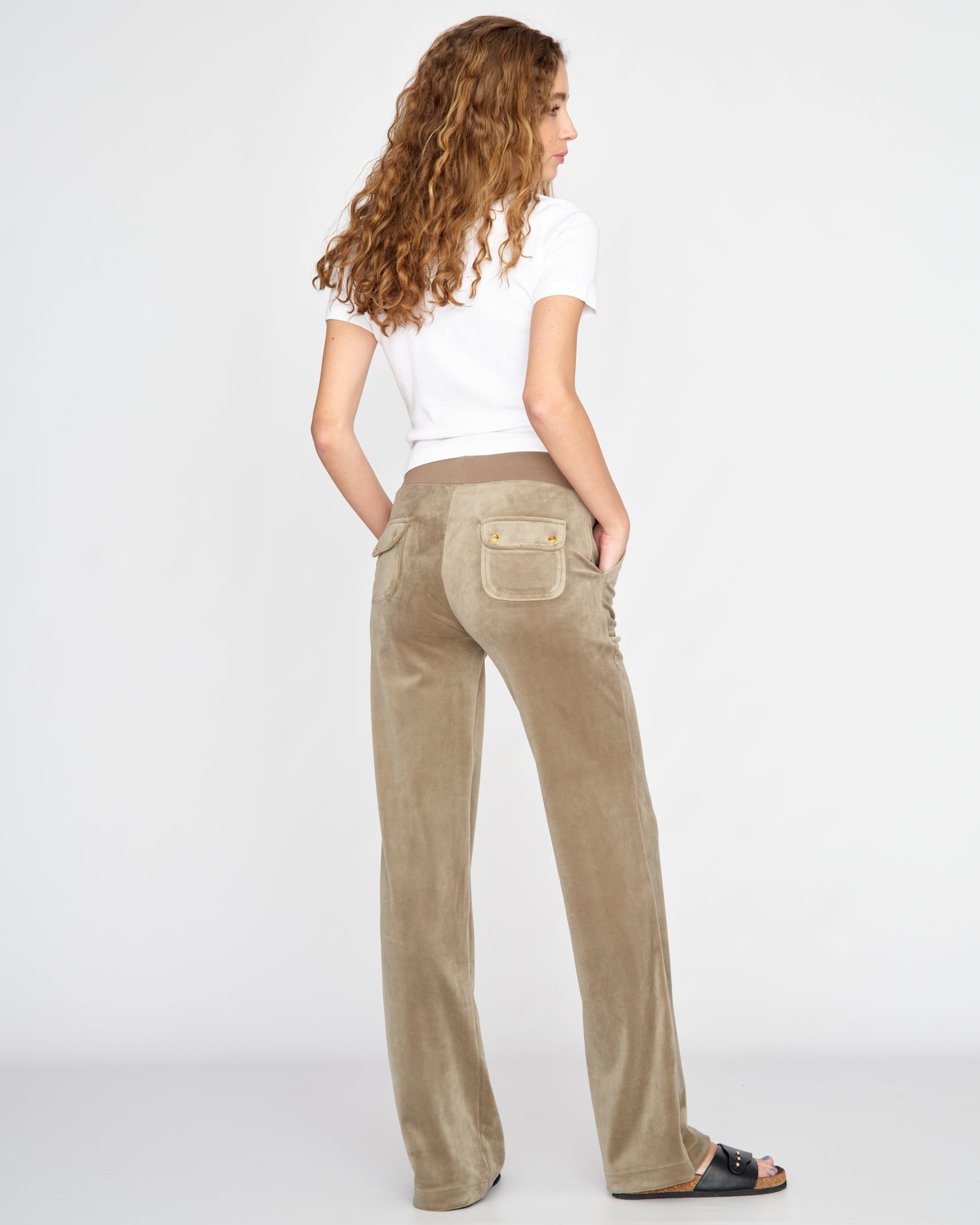 Classic Velour Del Ray Pant Vetiver Gold Hardware - Juicy Couture Scandinavia
