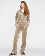 Classic Velour Robertson Zip Hoodie Gold Vetiver - Juicy Couture Scandinavia